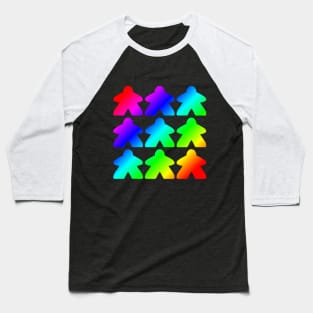 Rainbow Meeples Baseball T-Shirt